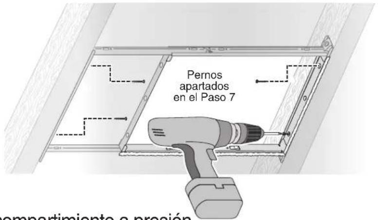 Pernos apartados en el Paso 7