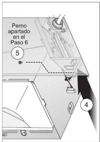 Perno apartado en el Paso 6 ⑤ ④