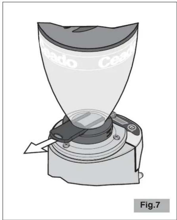 Diagram of a coffee maker with a funnel and base, labeled Fig.7 (no text or symbols on the diagram itself)