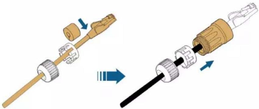 Diagram showing two mechanical components with arrows indicating assembly or transformation (no text or symbols present)