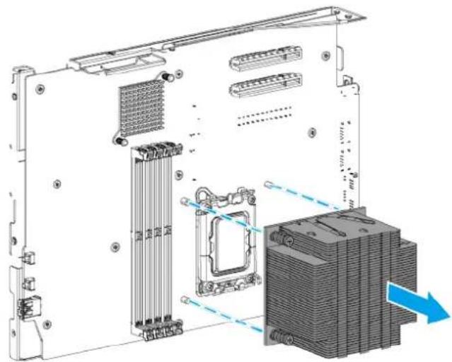 Technical diagram of an electronic device showing internal components and a blue directional arrow indicating motion (no text or symbols present)