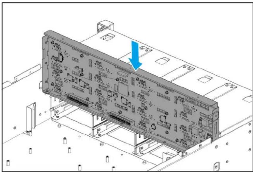 Isometric view of a server rack with an arrow pointing to a component (no text or symbols visible)