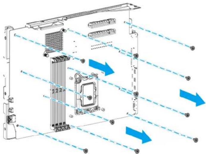 Technical diagram of an electronic device with labeled components and directional arrows indicating flow or movement.