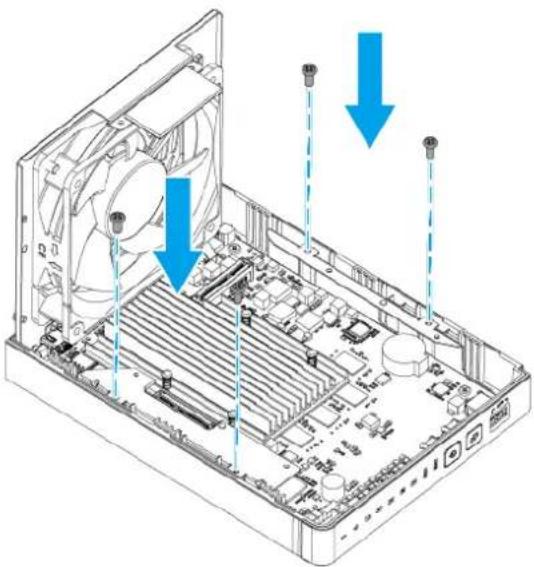 Isometric diagram of an electronic device showing internal components and ventilation ducts (no text or symbols)