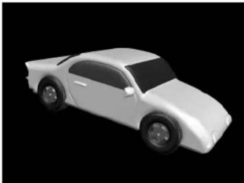 3D rendering of a white sports car against a black background (no text or symbols)