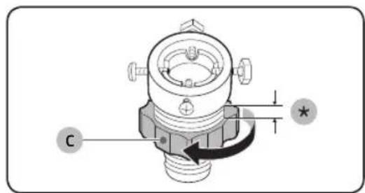 Technical diagram of a mechanical component with labeled parts and directional arrows indicating motion or flow.