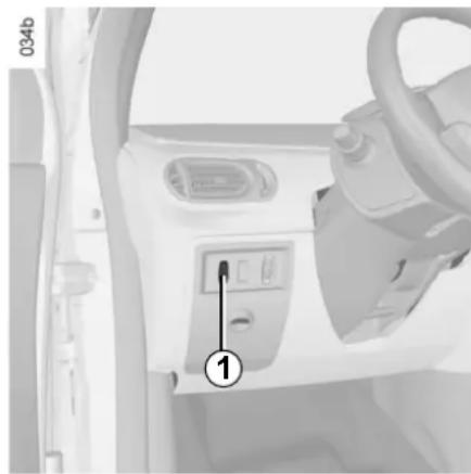 Interior view of a car dashboard with control panel and steering wheel (no visible text or symbols)