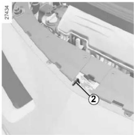 Close-up of a mechanical component with numbered annotation (27434 and 2) indicating part number, no readable text or symbols beyond labels.