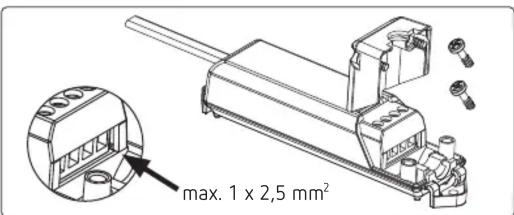 max. 1 x 2,5 mm²