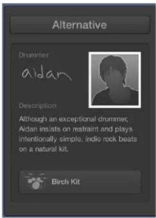 Alternative Drumier aidan Description Although an exceptional drummer, Aidan insists on restraint and plays intentionally simple, indie rock beats on a natural kit. Birch Kit