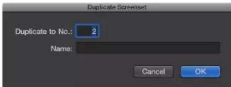 Duplicate Screenshot. Duplicate to No.: 2. Name: Cancel OK.