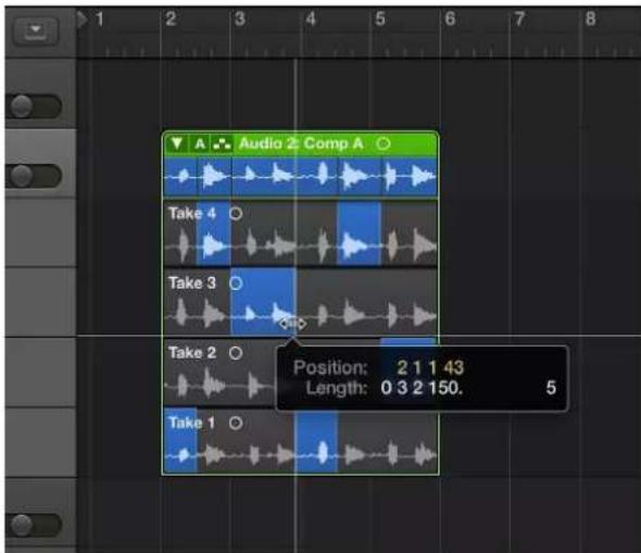 Audio 2 Comp A Take 4 Take 3 Take 2 Position: 2 1 1 43 Length: 0 3 2 150. 5 Take 1