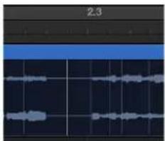 Audio waveform display showing multiple channels and a blue background (no text or symbols)