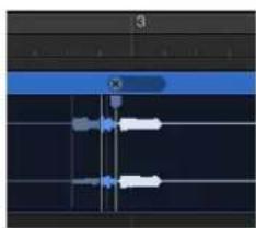 Digital audio workstation interface showing track controls and playback (no visible text or symbols)