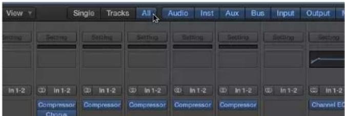 View Single Tracks All Audio Inst Aux Bus Input Output Setting Setting Setting Setting Setting Setting Setting In 1-2 In 1-2 In 1-2 In 1-2 In 1-2 In 1-2 In 1-2 Compressor Compressor Compressor Compressor Compressor Chorus Channel ECD