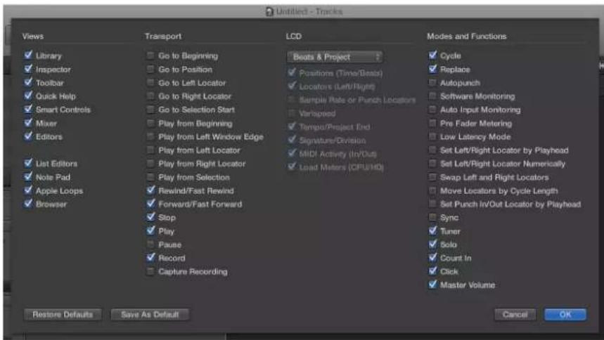 Untitled - Tracks Views ✓ Library ✓ Inspector ✓ Toolbar ✓ Quick Help ✓ Smart Controls ✓ Mixer ✓ Editors ✓ List Editors ✓ Note Pad ✓ Apple Loops ✓ Browser Transport Go to Beginning Go to Position Go to Left Locator Go to Right Locator Go to Selection Start Play from Beginning Play from Left Window Ed…
