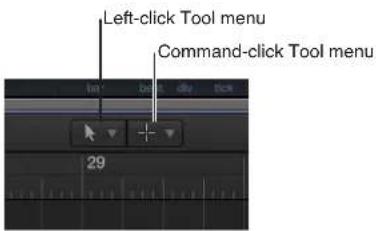 Left-click Tool menu, Command-click Tool menu.