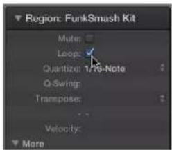 Region: FunkSmash Kit Mute: Loop: Quantize: 1/26-Note Q-Swing: Transpose: Velocity: More