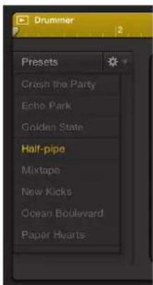 Drummer Presets: Crash the Party, Echo Park, Golden State, Half-pipe, Mixtape, New Kicks, Ocean Boulevard, Paper Hearts