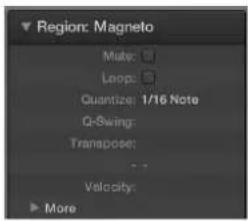 Region: Magneto Mate: Loop: Quantize: 1/16 Note Q-Swing: Transpose: Velocity: More