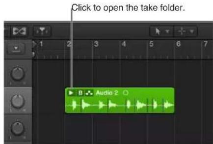 Click to open the take folder. B Audio 2