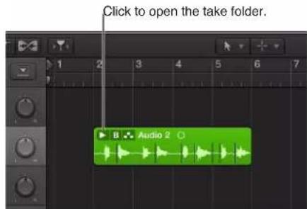 Click to open the take folder. B Audio 2