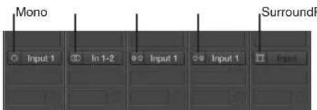 Mono, SurroundF, Input 1, In 1-2, Input 1, Input 1, Input.