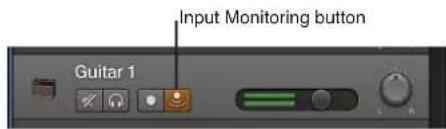 Input Monitoring button Guitar 1