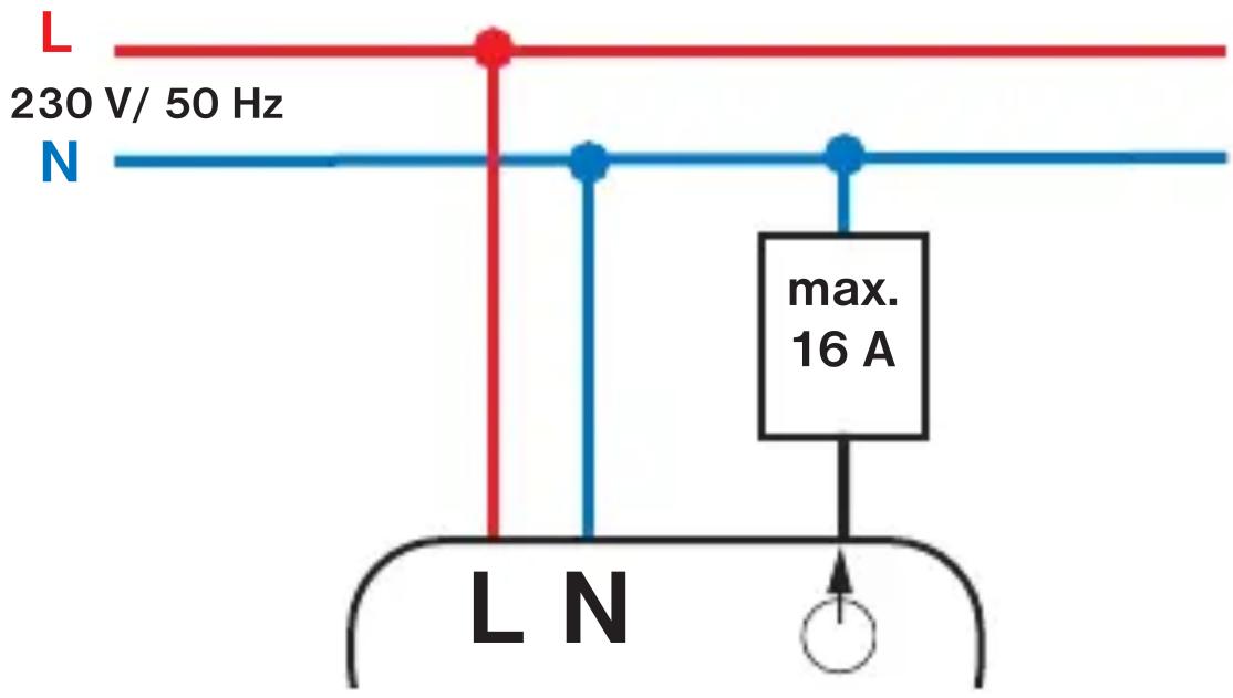 L 230 V/ 50 Hz N max. 16 A L N