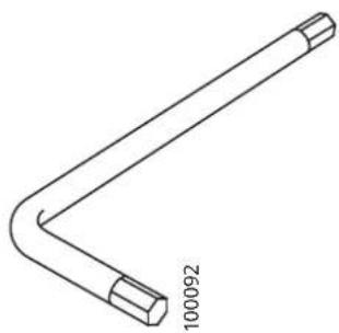 Line drawing of a bent pipe or rod with a small protrusion, labeled '100092' at the end (no other text or symbols)