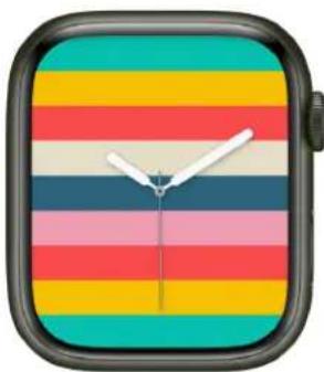 App icon featuring a stylized clock face with rainbow stripes (no text or symbols)