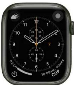 Close-up of an open analog clock face showing time, duration, and hands (no readable text or symbols beyond clock face markings)