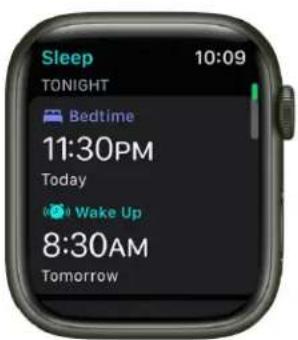 Sleep 10:09 TONIGHT Bedtime 11:30PM Today Wake Up 8:30AM Tomorrow
