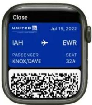 Close UNITED Jul 15, 2022 IAH EWR PASSENGER SEAT KNOX/DAVE 32A