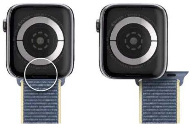 Two smartwatches with circular headsets and a strap, one showing a small screen icon (no text or symbols visible)