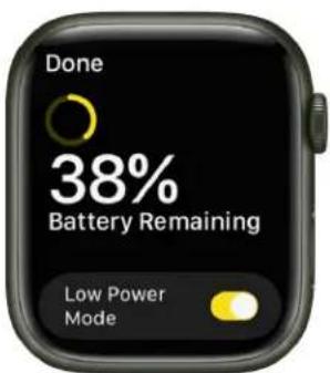 Done 38% Battery Remaining Low Power Mode