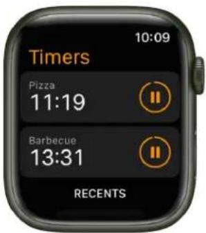 Timers 10:09 Pizza 11:19 Barbecue 13:31 RECENTS