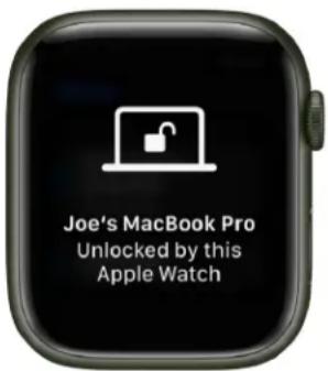 Joe's MacBook Pro unlocked by this Apple Watch.