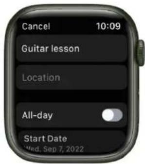 Cancel 10:09 Guitar lesson Location All-day Start Date Wed, Sep 7, 2022
