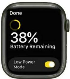 Done. 38% Battery Remaining. Low Power Mode.