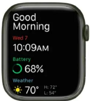 Good Morning Wed 7 10:09AM Battery 68% Weather 70° H: 72° L: 54°