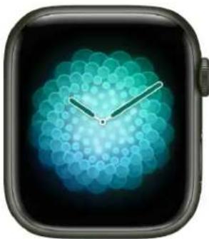 Smartwatch icon with a glowing blue abstract pattern and white clock face (no text or symbols)