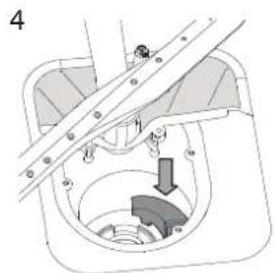 Mechanical assembly diagram showing a rotating component with a lever and adjustment mechanism.
