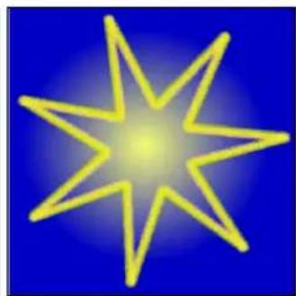 Yellow five-pointed star symbol on a blue background (no text or symbols)