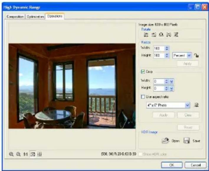 High Dynamic Range Composition Optimization Operations Image size: 600 x 400 Pixels Fluxide Fluxide Width: 100 Height: 100 Percent Apply Crop Width: 0 Height: 0 Use aspect ratio 4" x 6" Photo Apply Close Reset HDR Image Open Save OK Cancel (598, 94) R.20 G.63 B.39 Show HDR color
