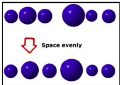 Space evenly