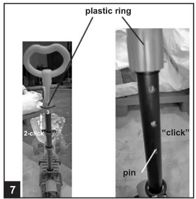 plastic ring 1 2-click 3 "click" pin 7