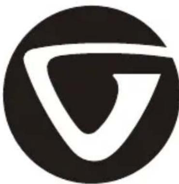 Abstract black and white geometric logo with a stylized 'V' shape inside a circle (no text or symbols)
