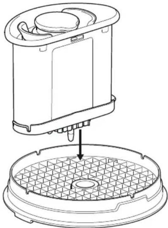 Technical line drawing of a mechanical device with a base plate and internal components (no text or symbols)