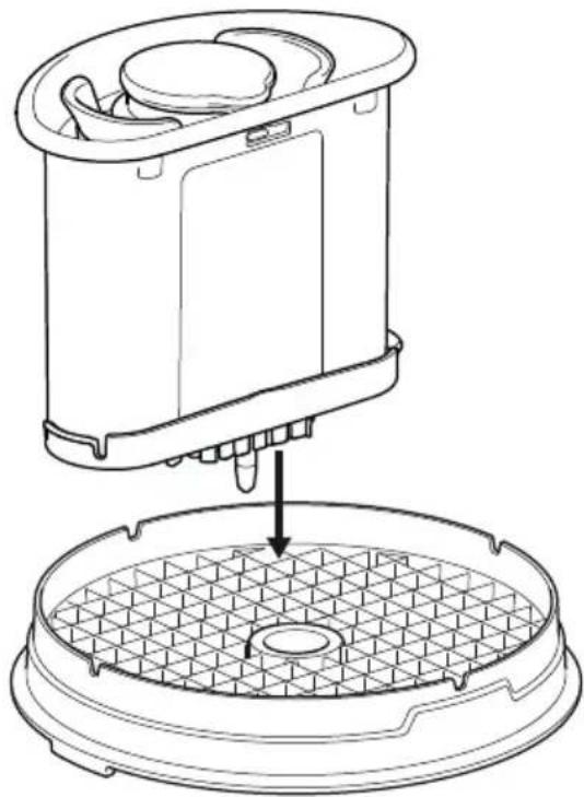 Technical line drawing of a mechanical device with a base plate and internal components (no text or symbols)